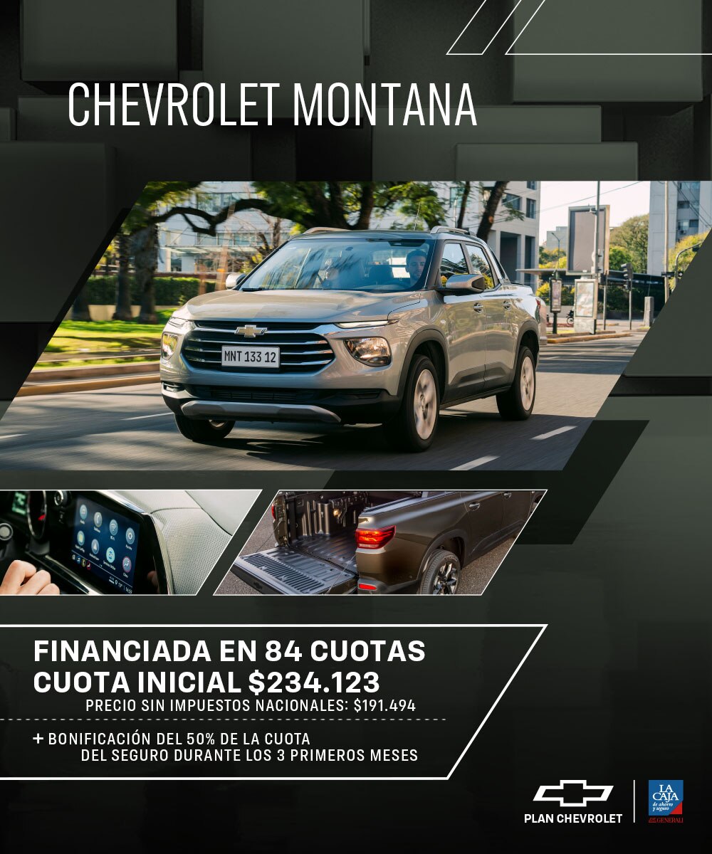 Chevrolet Montana financiada en 84 cuotas con inicial desde $231.804.